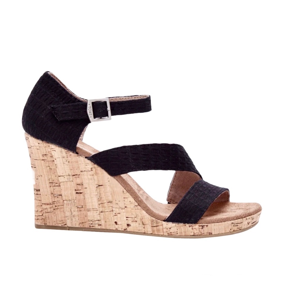 TOMS Women's Clarissa Wedge Buckle Ankle Strap Heels